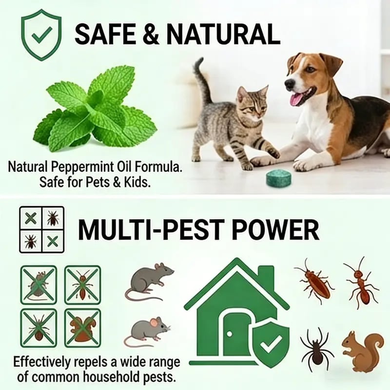 🔥Peppermint Cinnamon Oil Mice Repellent for Squirrel Rats Spider Pests, Mice Repellent for Indoor/Outdoor Use