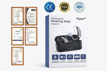 Pryxo™ Smart, Self-Fitting Bluetooth Hearing Aids (App Controlled)