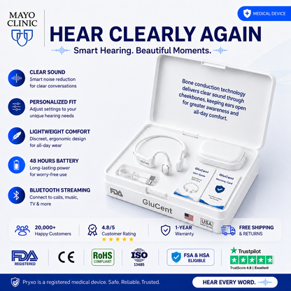 🌎Ends Today: 83% OFF!⏰🏆GluCent®  Bone Conduction Smart Hearing Headphones （Mayo Clinic Recommended）